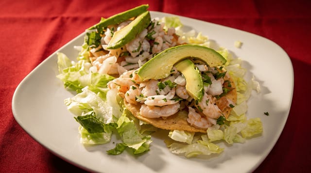 Shrimp Ceviche Tostadas.